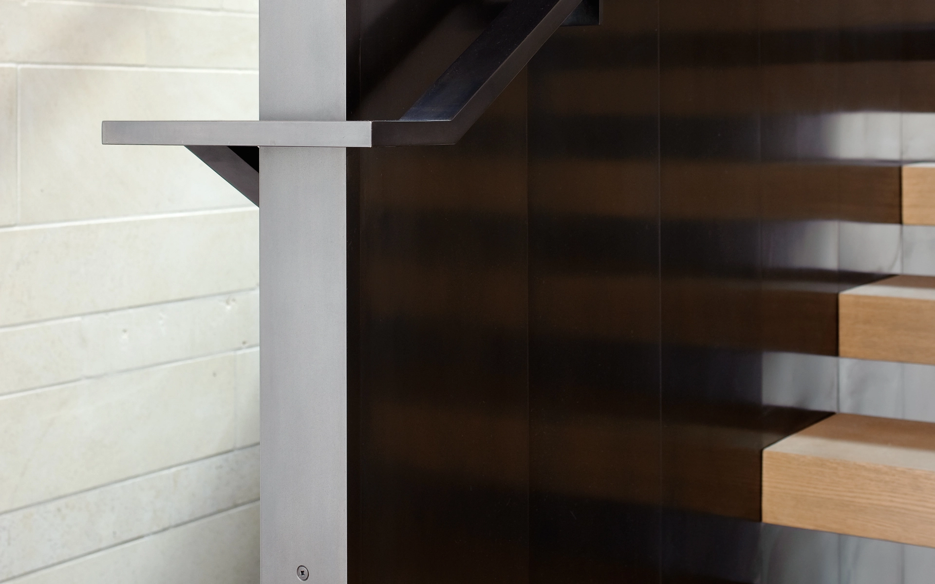 Outdoor patio with architectural overhang